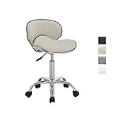 Sitzauflage aus Kunstleder, Gut gepolstert, Höhenverstellung, Rückenlehne für längeres und angenehmes Sitzen, 360 Grad frei drehbar