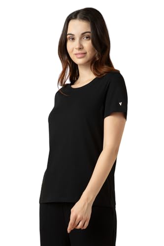 Image of Van Heusen Women's Cotton Relaxed Fit Lounge T Shirt - Relax Fit, Round Neck, Short Sleeves