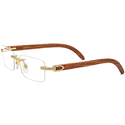 Image of HEPIDEM 100% Really Buffalo Horn Handmade Sun Glasses Square Rimless Luxury BUffs Sunglasses 0816