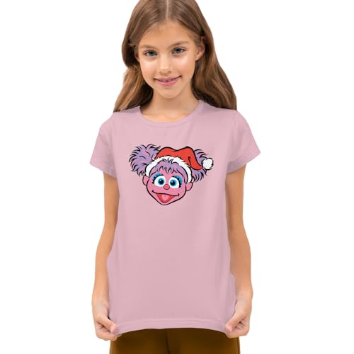Sesame Street Christmas Santa Hat Abby Cadabby Face Kids T Shirt for Youth Toddler Boys and Girls