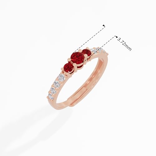 Image of U ARE 925 Sterling Silver 18K Gold and Rose Gold Plated Sparkling Three-Stone Ring | Gift for Women and Girls | With Certificate of Authenticity and 925 Stamp