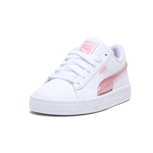 PUMA Toddler Girls Basket Glitter Lace Up Sneakers Shoes Casual - White2