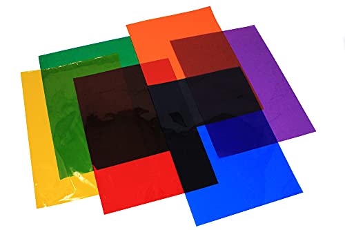 Bright Ideas Pack of 48 A4 Cellophane Sheets in Assorted Colours. Colourfast. Ideal for Creative Art and Crafts supplies, Scrapbooking Assortment and Stained-Glass Window. BI2614.