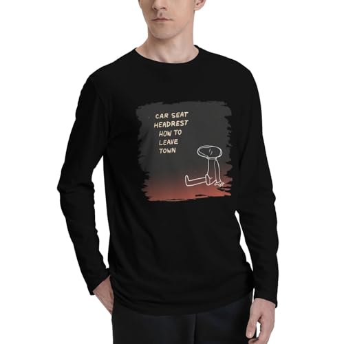 Car Seat Headrest Men's Long Sleeve T-Shirt Graphic Crewneck Cotton Fashion T-Shirt Black2
