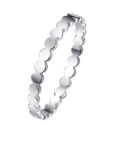 BONLAVIE Eherity Eheringe für Frauen Einfacher Zeigefingerring für Verlobungshochzeiten Solid 925 Sterling Silber Größe 62 Cover