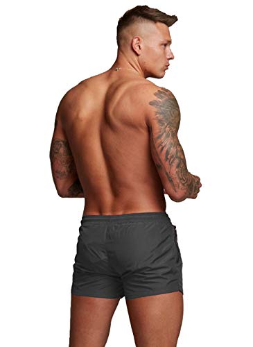TONLEN Mens Swimwear Sports Shorts Swim Trunks with Zipper Pockets3