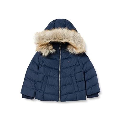 Tommy Hilfiger Jacka för väsentlig dunjacka för flickor, Marinblå (Twilight marinblå), 14 År