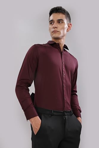 Image of Men's Cotton Lycra Slim Fit Shirt with Full Sleeves