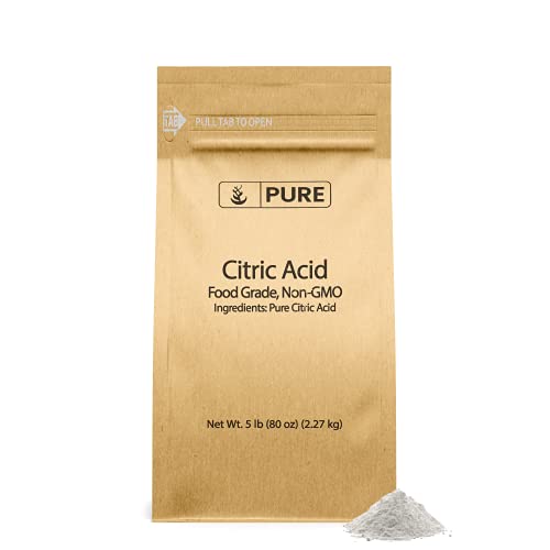 PURE Citric Acid (5 lb.), Eco-Friendly Packaging, All-Natural, Highest Quality, Pure, Food Safe, Non-GMO