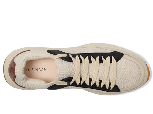Cole Haan Cole Haan Women's Grandpro Eleeana Knit Runners, Birch Knit/Dark Cuoio/Black/Ivory/Oat, 7-B US