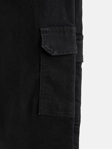 Image of Urbano Juniors Boy's Regular Fit Washed Denim Cargo Jeans with 6 Pockets Stretchable