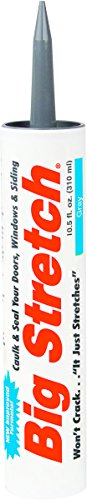 Sashco 10010 100 Percent Acrylic Latex Big Stretch High Performance Caulk, 10.5oz Cartridge, Gray (Case of 12)