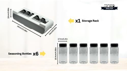 Pull Out Spice Rack Organizer for Cabinet with 6 Spice Jars no Screws, Under Cabinet Spice Rack Pull Down Hidden, Under Counter Spice Storage, Kitchen Seasoning Organizer for Cabinet - Image 3