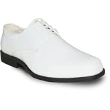 VANGELO Men's Tuxedo Shoes TUX-1 Wrinkle Free Dress Shoes Formal Oxford White Patent 9W