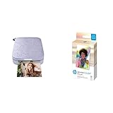  Impresora fotográfica portátil HP Sprocket (Morado) y Papel fotográfico Zink Sprocket de 2x3, 50 Hojas