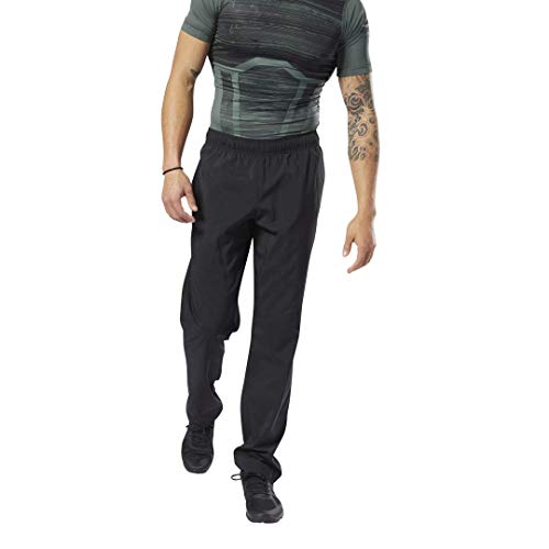Reebok Men's Elements Woven Unlined Pant, Black, Large