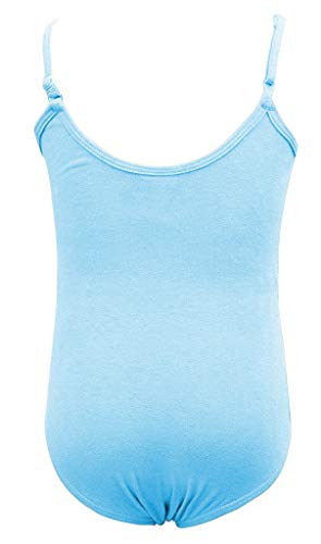 Dancina Light Blue Leotard Camisole - Stretch Cotton Unitard for Barre Ballet Gymnastics 6 Light Blue
