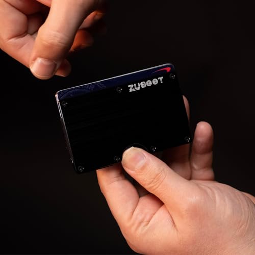 Slim RFID Wallet Kit for Men – Minimalist Front Pocket Wallet with 5 Extra Replacement Covers, Hex Tool & Screws – Durable Lightweight Metal Card Holder (Black, Holds 16 Cards)2