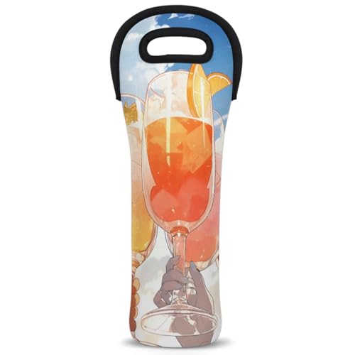Neoprene Wine Tote Carrier Bag for Wine,Water, Champagne, Beer, Baby Bottles 15.6 x 5.1 Inches, Protective Wine Bag,Cool Drinks