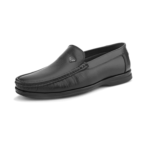 Image of Blue Leather By Centrino mens 4075 Blue Leather Men's Formal Shoes | Genuine Leather Upper with Cushioned Footbed | Sleek & Stylish Design for Office & Formal Wear Slip-On design | Durable Anti-Skid Sole