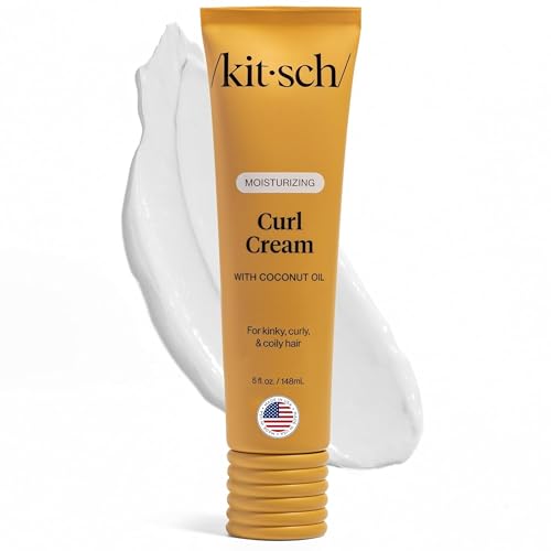 Kitsch Moisturizing Curl Cream for Curly Hair – Lightweight Curly...