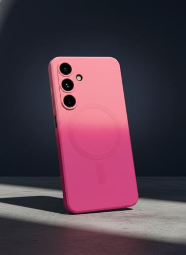 Image of amazon basics Gradient Mag-Safe Case for Samsung Galaxy S25 5G | Soft Silicone Shockproof Cover with Camera Protection | Slim Lightweight Design | Smooth Touch & Durable - Light and Dark Pink