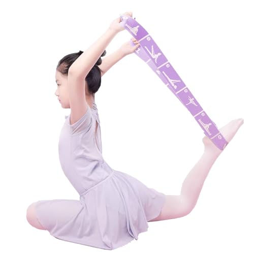 Image of 2-Pack Adjustable Kids Dance Stretch Bands - 8-Loop Elastic Bands for Ballet, Latin, Yoga, Gymnastics & Stretching - Flexible, Multi-Section Design for Dance Training & Flexibility