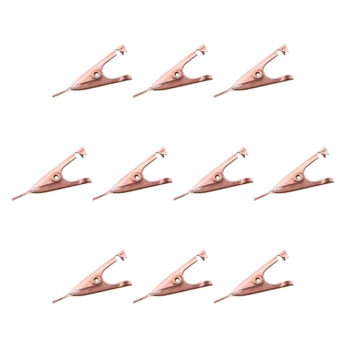 Image of MEETOOT 10PCS Compact Power Supply Charging Clip Test Clip 27MM All Copper Flat Crocodile Clip for Soldering Heat Sinks or Test Lead Connector