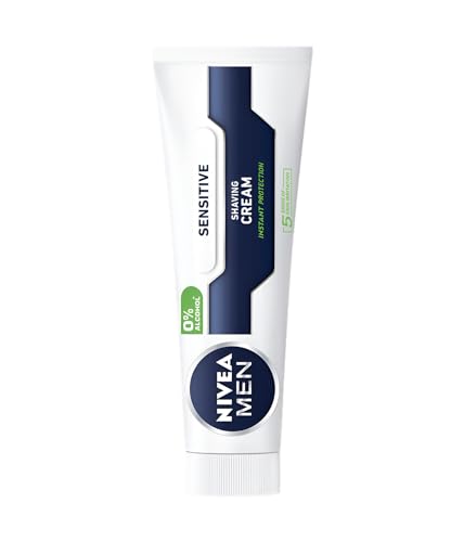 NIVEA Men Sensitive Shaving Cream 4-Pack for Men with Sensitive Skin, Alcohol-Free Formula with ChamomilE, Rich Lathering Cream for Comfortable Close Shave and Hydrated Skin, 100 ml Each Tube - image 1