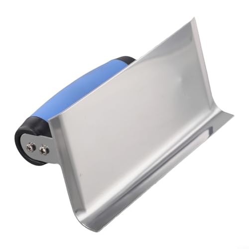Volakebeing Paleta de yeso con hoja de acero inoxidable y mango ergonómico de plástico para hormigón, yeso, albañilería, acabado de esquinas, desnatado, modelado, (A)