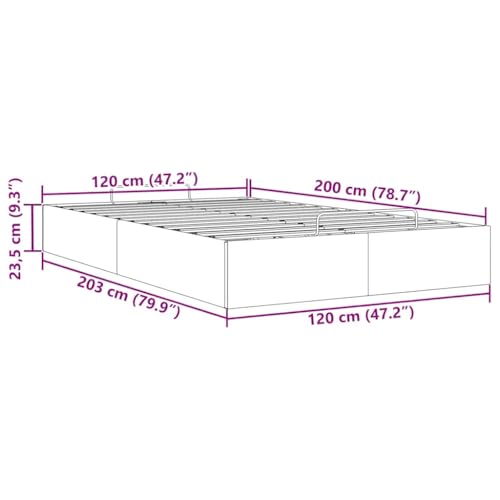 vidaXL Ottoman-Bett ohne Matratze Dunkelbraun 120x200 cm Stoff, Bettrahmen, Bettgestell mit Stauraum, Polsterbett, Bettgestell