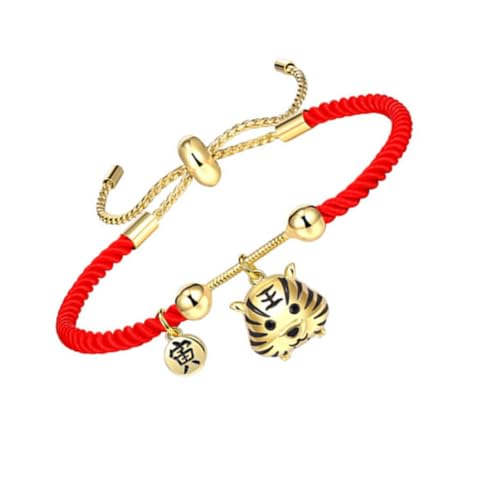 BESTYASH Pulsera De Cuerda Tigre Charm Amuleto Pulsera Red String Tiger Año Pulsera