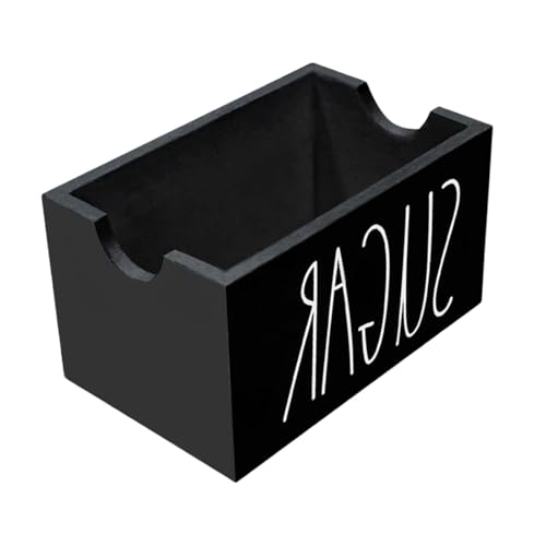 Sharplace Présentoir en Bois pour 20 sachets de Sucre, Organiseur pour café, Bar, Cuisine, Table, Maison, Noir