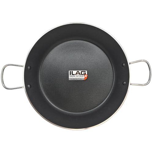 briebe Zafrán Paellera Inducción 46 cm, 11-12 Raciones de Paella, Antiadherente ILAG Ecológico sin PFOA, 3 mm Espesor, Aluminio Prensado, Apta Todas Cocinas, Vitrocerámica, Gas, Horno