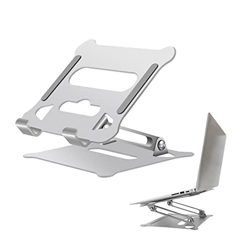 DXDYDZ 10-17" Laptop Ständer Höhenverstellbar Faltbarer Notebook Halter Aluminium Laptop Stand Belüfteter Notebook Ständer Multi-Winkel Universal Halter Einstellbar Laptopständer (Silber) Cover