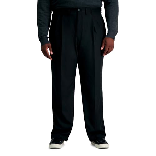 Image of Haggar Men's Big & Tall Cool 18 Pro Classic Fit Flat-Front and Pleat-Front Golf Pant