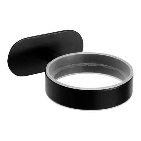 Ambrosya - Hair Dryer Holder Without Drilling - Bathroom Wall Bracket For Gluing (Stainless Steel (Black)) Cover