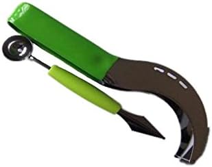 Watermelon knife melon slicer cutter corer server tongs with melon baller fruit carving knife spoon tool premium stainless steel rubber grip set