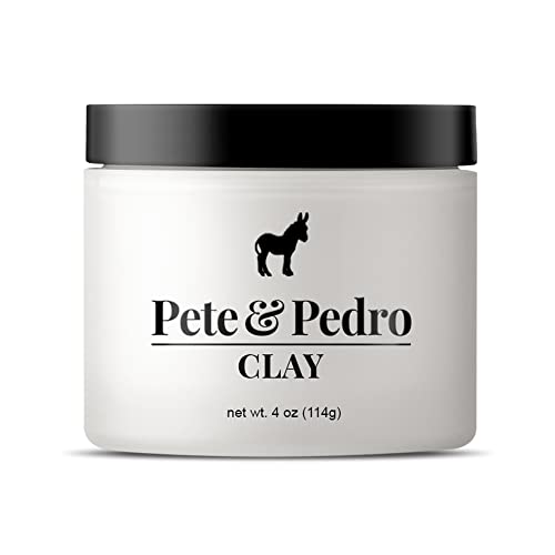 Pete & Pedro HAIR STYLING CLAY - Medium Hold, Matte Finish, Low Shine Styling Clay for Men, Ideal for Hairstyling Medium, Messy, Fine Thinning Hair Styles | Shark Tank Featured, 4 oz.