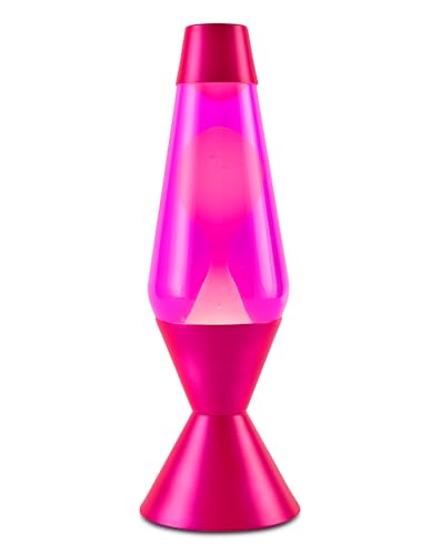 Image of Spencer Gifts Lava Lamp - 16.3 inch Pink Bubblegum Pop Lava Lamp - The Original Motion Lamp - White Wax and Pink Liquid with Hot Pink Base Exclusive