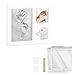 Navaris Kit Cadre Moulage Empreinte Bébé - Cadre Photo Bébé avec Plâtre Argile pour Main Pied - Décoration Enfant Personnalisée - 0 à 6 mois