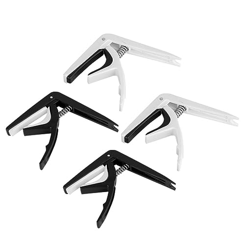 HANABASS 4Pcs Ukulele Guitar Capo Classic Plastic Tone Modified Clamps for Acoustic Electric Guitar and Ukulele Durable Portable Guitar Accessories