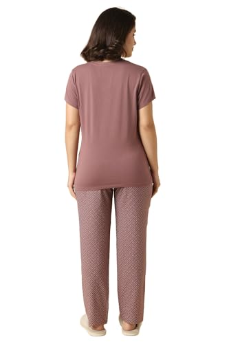 Image of Van Heusen Women's Printed Lounge Pants | Drawstrings & Side Pockets | Ultra Soft Fabric | Relaxed Fit | At home pyjamas | Everyday Comfort | Printed | Style 55306 | Available in Pack of 1 & 2