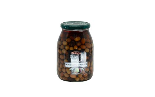 Classic Black Leccino D'Abruzzo Olives, Table Italian Olives, Imported from Italy 22.93 OZ - 4 PACK