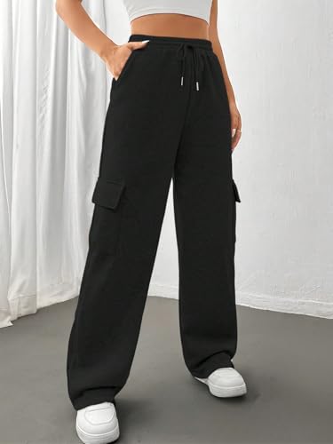 Image of KATECLO Women's Multi Flap Pocket Side Drawstring Waist Sweatpants