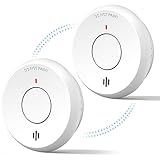 Putogesafe Wireless Smoke Detector Interconnected, Smoke Alarm with 10 Years Battery Life, Fire Alarm with Big Test/Silence Button, Up to 30 PCS Interconnected, Low Battery Warning, 2 Pack