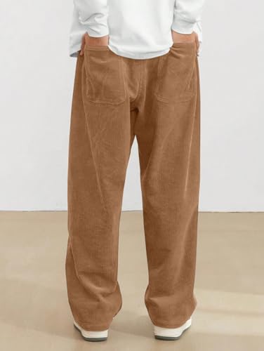 Image of ZAFUL Men's Corduroy Straight Leg Loose Fit Casual Pants