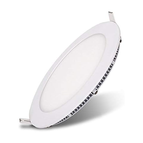 Mrdsre Led Ultra-thin Downlight Round Recessed Panel Ceiling Light IP44 Waterproof 3000K Warm Light/4000K Neutral Light/6000K White Light Ceiling Light for Bathroom Kitchen Office Cover