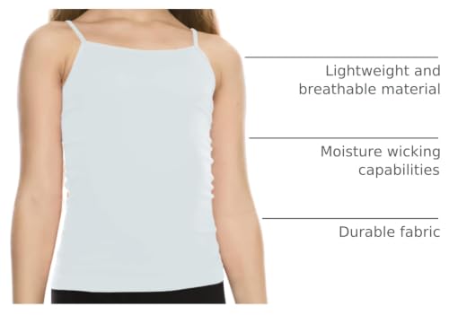 Image of Kurve Girl's Sleeveless Tank Top - Stretch Undershirts Cami Camisole, UV Protective Fabric, Rated UPF 50+ (Made in USA)