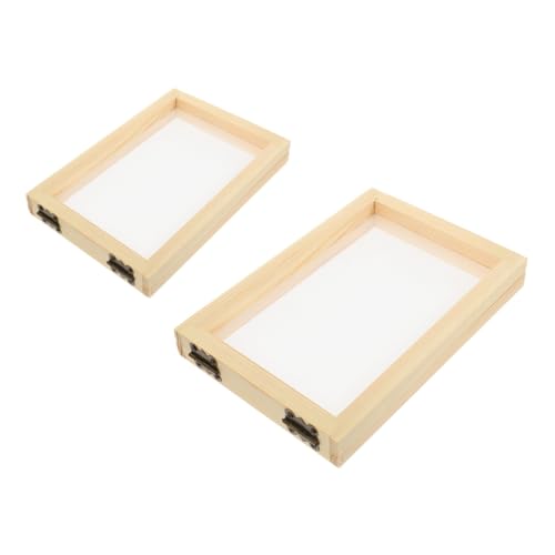 Beatifufu 2pcs Wooden Paper Making Frame Mesh Papermaking Kit DIY Crafting Frame